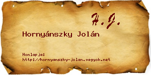 Hornyánszky Jolán névjegykártya