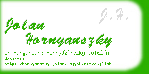 jolan hornyanszky business card